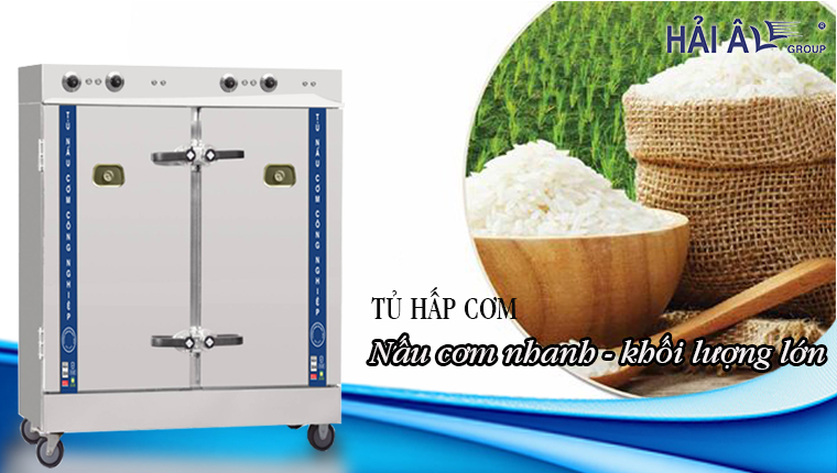 bếp ăn công nghiệp không thể thiếu tủ nấu cơm