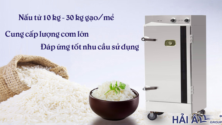 tủ nấu cơm cung cấp lượng cơm lớn cho nhà hàng